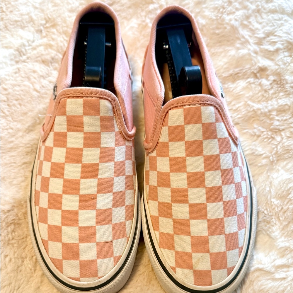 Vans Pink and Cream Slip-On Shoes
